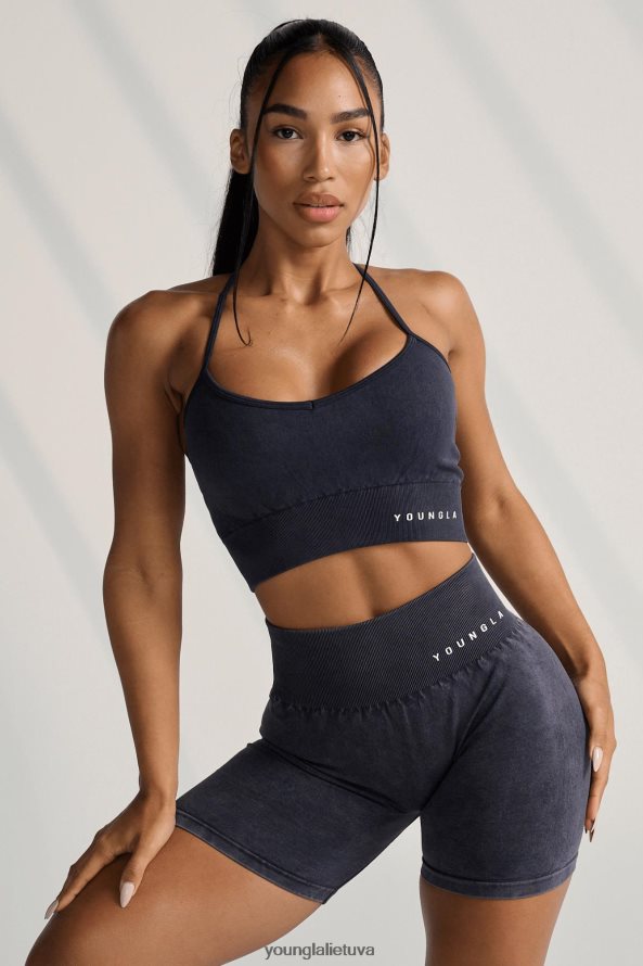 moterys juodas plovimas w311 carbon cross back sportinė liemenėlė YoungLA apranga 2JR0N01004