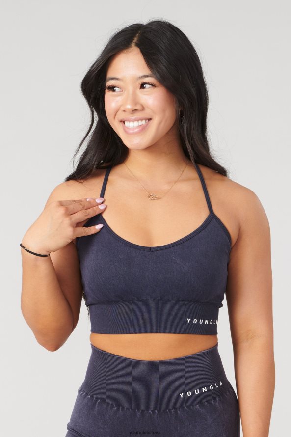 moterys juodas plovimas w311 carbon cross back sportinė liemenėlė YoungLA apranga 2JR0N01004