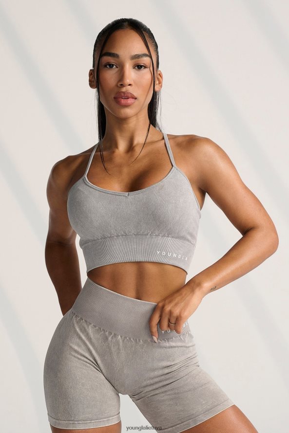 moterys pilkas plovimas w311 carbon cross back sportinė liemenėlė YoungLA apranga 2JR0N01005