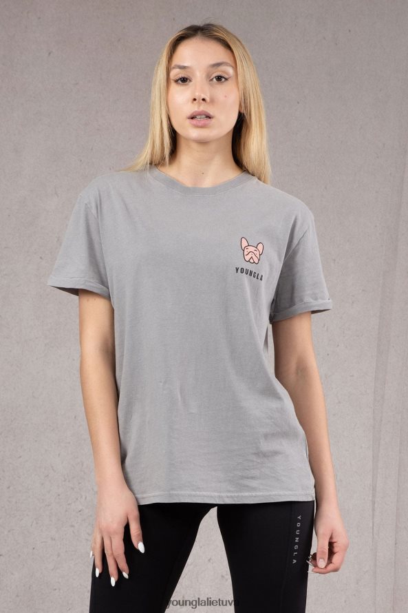 moterys baltas w417 iggy oversized marškinėliai YoungLA apranga 2JR0N01059