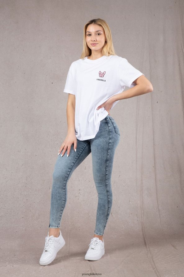 moterys baltas w417 iggy oversized marškinėliai YoungLA apranga 2JR0N01059