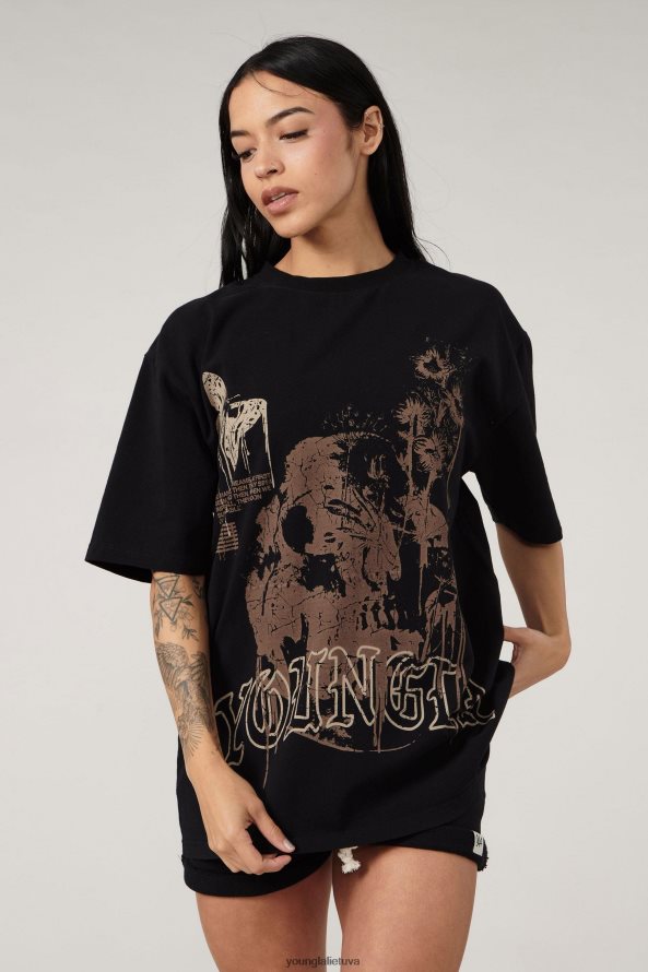 moterys juodas plovimas w427 phantom oversized trišakiai YoungLA apranga 2JR0N01027