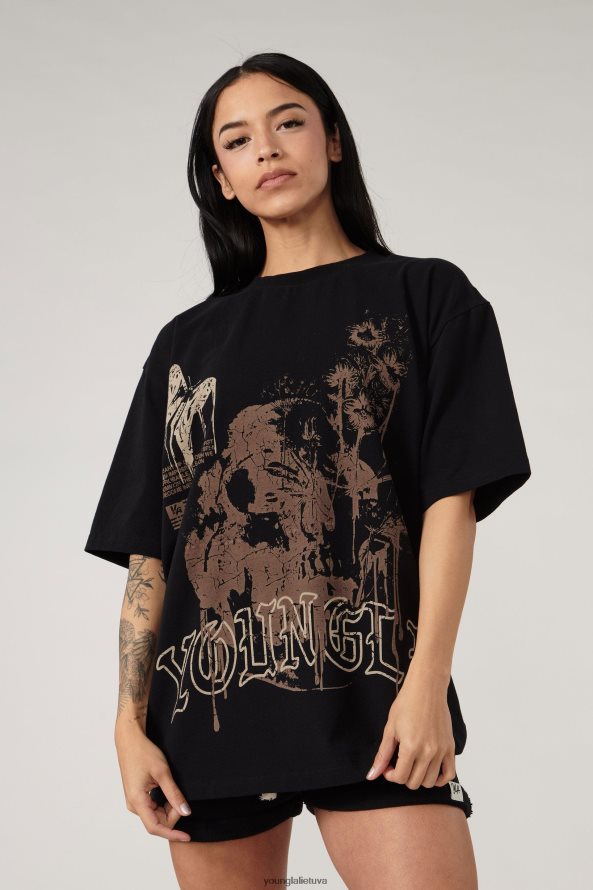moterys juodas plovimas w427 phantom oversized trišakiai YoungLA apranga 2JR0N01027
