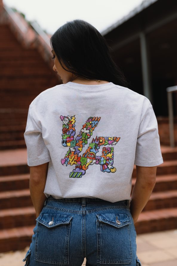 moterys viržių balta w421 trippy oversized marškinėliai YoungLA apranga 2JR0N01079
