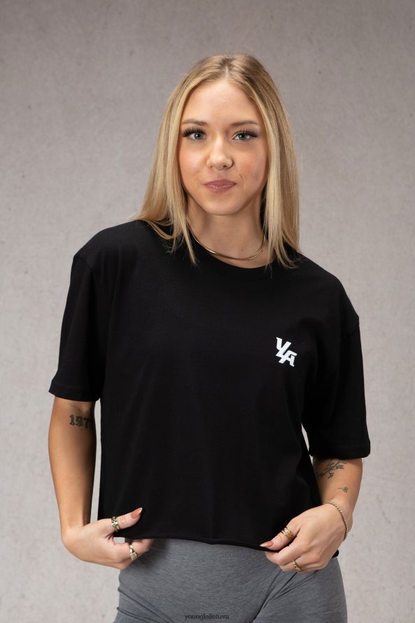 moterys viržių balta w421 trippy oversized marškinėliai YoungLA apranga 2JR0N01079