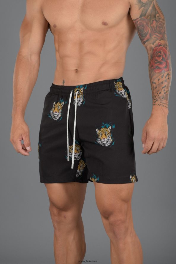 vyrų pūkuotas leopardas 128 abstraktūs plaukimo šortai \'22 YoungLA apranga 2JR0N0709